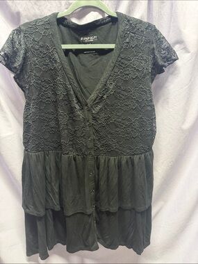 Torrid Black Super Soft Knit Top with Lace Detail